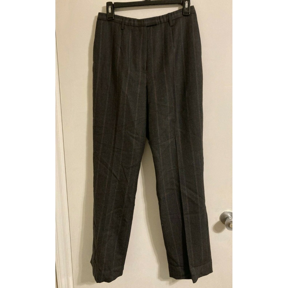 Pendleton Women's Pants 6 Gray Lined Wool Blend Stretch Red Stripe #1896